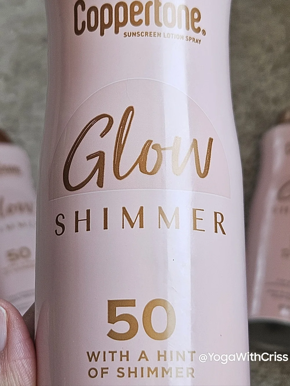 SPF 50 Glow Shimmer Coppertone broad spectrum sunscreen spray - Picture 2 of 7